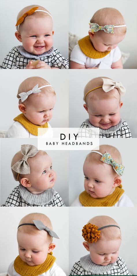 Diy Baby Bows, Headband Diy, Baby Diy Projects, Diy Baby Headbands, Diy Bebe, Baby Turban, Baby Bow Headband