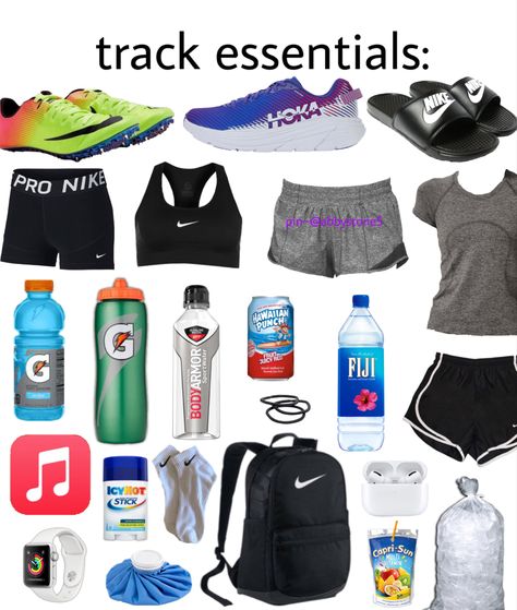 Xc Meet Essentials, Xc Practice Outfits, Cross Country Necessities, What To Wear To Cross Country Practice, Track And Field Practice Outfits, Cross Country Running Outfits, Xc Meet Packing List, Running Bag Essentials, Track Packing List