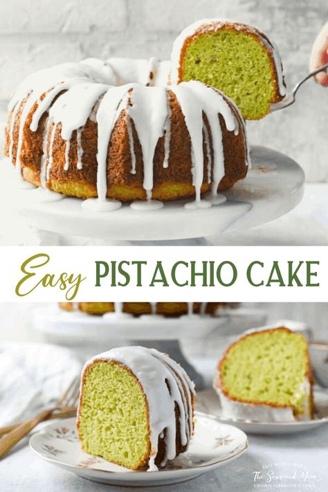 Bundt Cake Pistachio, Almond Pistachio Cake, Moist Pistachio Cake Recipe, Pistachio Cake With Box Cake And Pudding, Green Cake Recipe, Pistachio Bundt Cake Recipes, Pistachio Pudding Cake Recipe, Pistachio Cake With Box Cake, Pistachio Pudding Bundt Cake