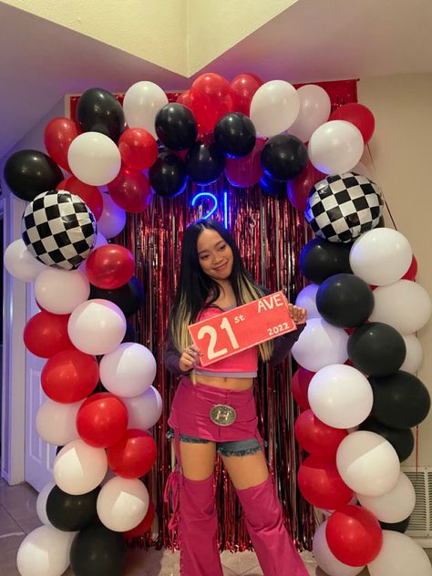 21st birthday photobooth props Streetsign Racing theme birthday Suki costums F1 Theme Party Birthday, F1 Birthday Party Ideas, Birthday Photobooth Props, Fast And Furious Birthday, Formula 1 Girls, Birthday Photobooth, Photo Booth Props Birthday, Racing Birthday, Racing Theme