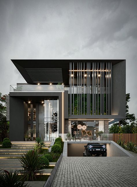 Modern Villa Exterior, Contemporary Bungalow, Modern Bungalow Exterior, Luxury Houses Mansions, Contemporary House Exterior, Modern Villa Design, Exterior Design Ideas, House Arch Design, Modern House Facades