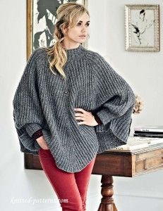 Crochet Poncho With Sleeves, Poncho With Sleeves, Knitting Poncho, Crochet Poncho Free Pattern, Poncho Knitting Patterns, Crochet Poncho Patterns, Knitted Cape, Sleeves Ideas, Poncho Pattern