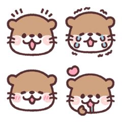 Emoji of a so cute little otter. Cute Otter Doodle, Otter Cute Drawing, Otter Drawing Cute, Otter Doodle, Cute Otter Drawing, Animal Emoji, Otter Drawing, Line Emoji, Otters Cute