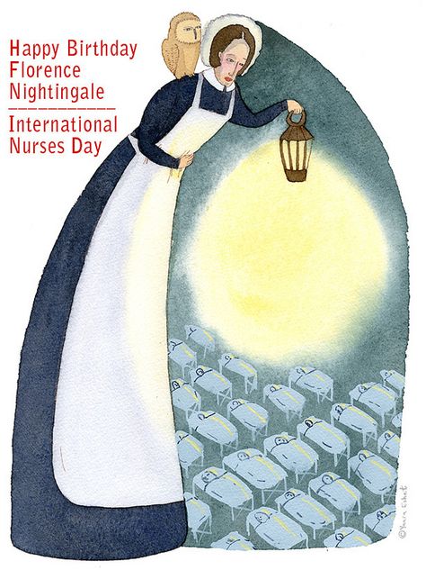 Happy Birthday Florence Nightingale - International Nurses Day | by Yaara Eshet Nursing Day Poster, Nurses Day Quotes, Lady With The Lamp, International Nurses Day, Audrey Hepburn Wall Art, Happy Nurses Day, Military Nurses, Nurse Day, Nurse Jackie