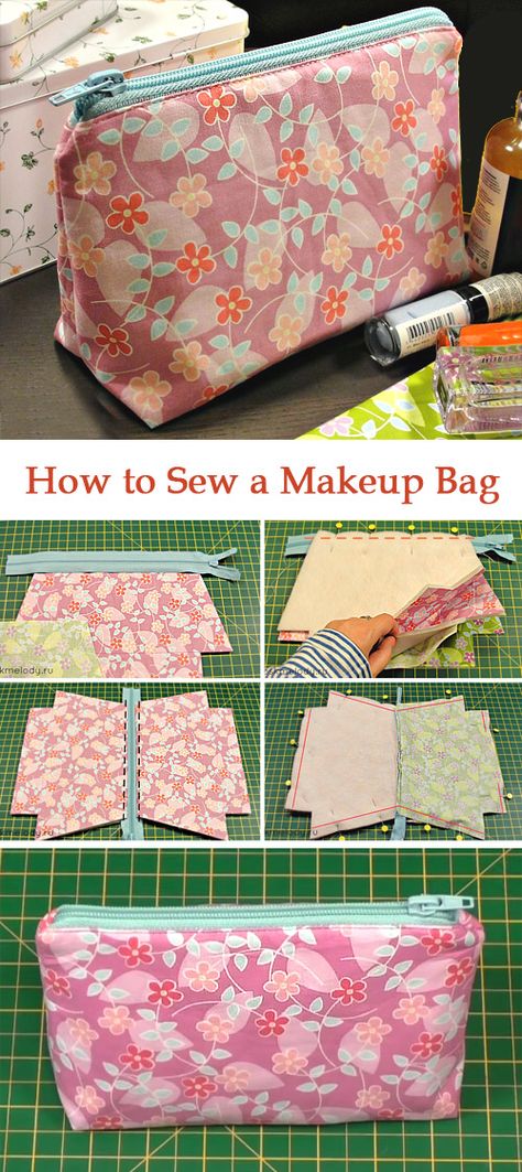 Free Purse Patterns To Sew, Zippered Pouch Pattern, Free Bag Patterns To Sew, Makeup Pouch Pattern, Toiletry Bag Diy, Sewing Makeup Bag, Makeup Bag Tutorials, Toiletry Bag Pattern, Diy Toiletries