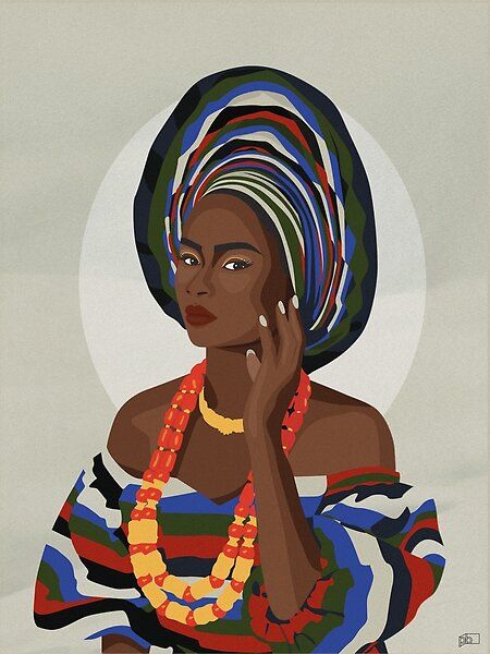 Nigerian Woman by PbJournal | Redbubble Nigerian Art Artworks, Nigerian Wallpaper Aesthetic, Nigerian Aesthetic Wallpaper, Praise Illustration, Nigerian Wallpaper, Nigeria Drawing, Nigeria Illustration, African Woman Illustration, Nigerian Aesthetic