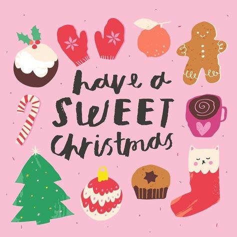 Natal, Christmas Sweets Illustration, Pink Christmas Illustration, Christmas Aesthetic Illustration, Nikki Miles, Holiday Memes, Preppy Christmas, Cute Christmas Wallpaper, Christmas Inspo