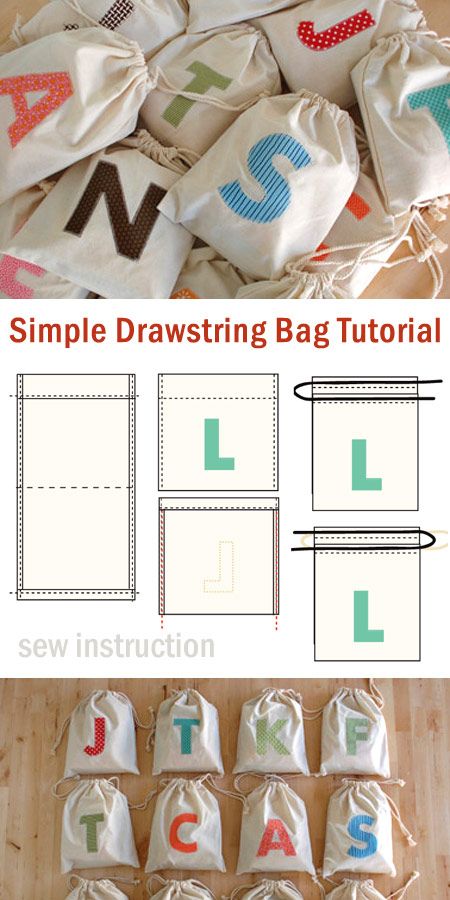 Toy Bags Drawstring, Sew Pouch Drawstring, Personalised Sewing Gifts, Drawstring Bags Tutorial, How To Make Goodie Bags, Diy Cloth Gift Bags, Drawstring Gift Bag Diy, Diy Gift Sewing, Easy Draw String Bag