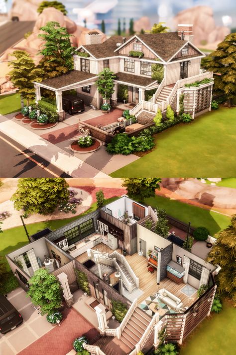 Sims 4 House 2 Floors, Sims Four Houses Floor Plans, Sims 4 Parenthood House, Fancy Sims 4 Houses, Sims 3 Bedroom House, The Sims 4 3 Bedroom House, Sims 4 Easy House Plans, Sims 4 House Template, Sims 4 Generations House