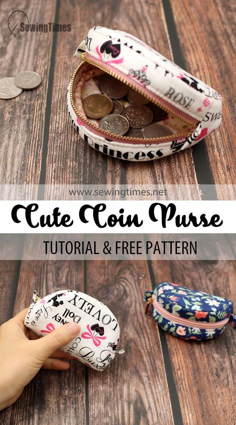 Sewn Coin Purse, Change Purses To Sew, Coin Pouches Diy, Faux Leather Coin Purse Diy, Coin Purses Diy Easy, Small Coin Purse Pattern Free Sewing, Small Gifts To Sew, Coin Pouch Sewing Pattern, Small Bags To Sew