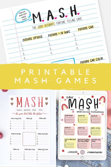 Hilarious Future Telling Printable Mash Games - Peachy Party Mash Game Template, Printable Games For Teens, Mash Printable, Party Game Printables, Mash Game, Printable Road Trip Games, Printable Party Games, Purple Games