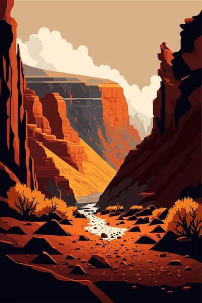 Grand Canyon National Park Vectors, Photos and PSD files | Free Download Marquetry, Grand Canyon National Park, Grand Canyon Painting, Desert Vector, Cactus Paintings, Christmas Rock, Kids Artwork, Vector Portrait, Landscape Illustration