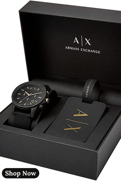 Armani Exchange Men's Chronograph Dress Watch Watch Packaging Design, Men’s Gifts, Bday Gifts For Boyfriend, Wine Basket Gift, Gifts For Boyfriend Parents, Men Gift Ideas, Basket Gift Ideas, Wine Basket, Men's Gifts