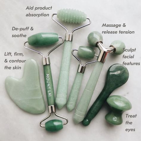 Natural Face Skin Care, Basic Skin Care Routine, Saggy Skin, Jade Roller, Skincare Tools, Pretty Skin, Facial Roller, Face Yoga, Face Massage