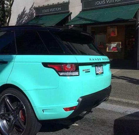 Range Rover Blue Range Rover, Blue Car Wrap, Tiffany Blue Car, Dream Cars Range Rovers, Blue Range, Cars Land, Dream Cars Jeep, Jaguar Land Rover, Car Goals