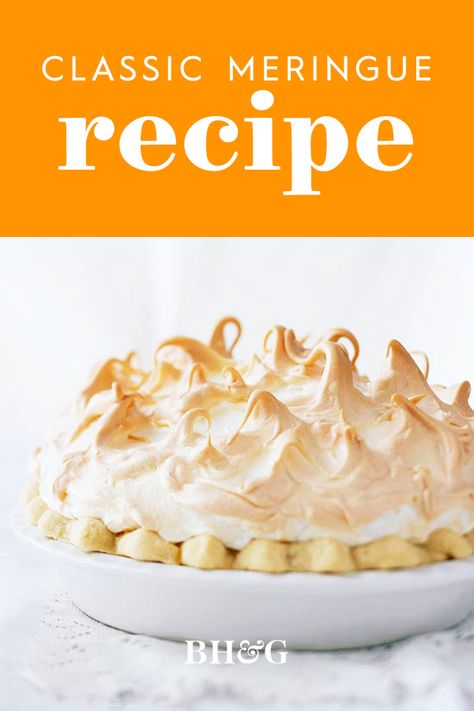 Pie, Meringue, Easy Merange Recipe, How To Make A Meringue, Easy Mirangue Recipe, Merigune For Pies, Baked Meringue Recipe, Merigune Desserts, Perfect Meringue For Pie