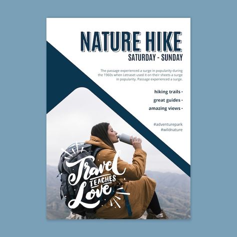 Wild nature poster template | Free Vector #Freepik #freevector #hiking-poster #mountain-poster #activity-poster #adventure-poster Nature, Hiking Poster, Poster Activity, Adventure Poster, Mountain Poster, Poster Template Free, Nature Poster, Sports Templates, Nature Posters