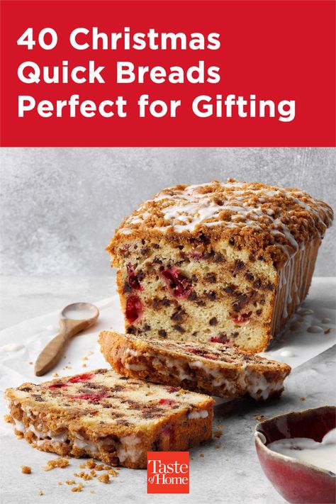 Festive Bread, Baked Gifts For Christmas, Christmas Quick Breads, Baked Goods For Christmas Gifts, Holiday Bread Recipe, Christmas Bread Recipes, Christmas Baking Easy, Christmas Baking Gifts, Bread Gifts