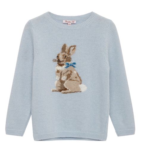 Confiture Bunny Sweater They may be a typical symbol of spring, but rabbits ... Bunny Sweater, Gilmore Girls Outfits, Bunny Design, Graphic Sweaters, Blue Bunny, Bags Designer Fashion, A Typical, Cute Sweaters, 로고 디자인