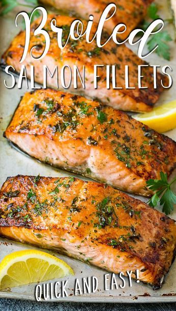 Essen, Broiled Fish Recipes, Fresh Salmon Recipes, Broiled Salmon Recipes, Salmon Recipes Oven, Salmon Fillet Recipes, Fish Dinners, Oven Salmon, Salmon Recipes Baked Healthy