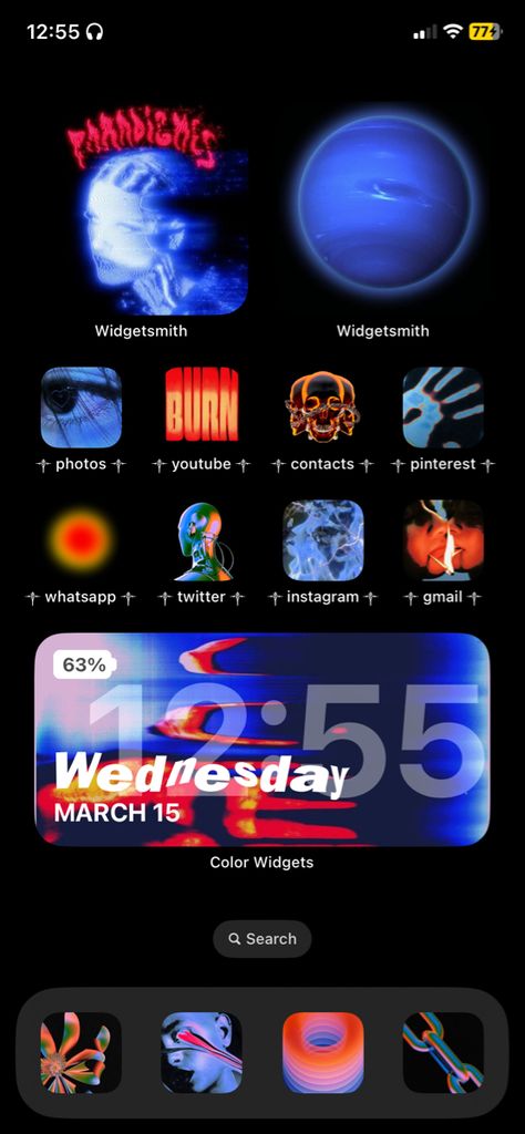 Streetwear Iphone Layout, Car Theme Phone Layout, Colorful Iphone Layout, Space Homescreen Layout, Widget Icon Ideas, Ios Wallpaper Layout, Homescreen Ideas Iphone, Phone Setup, Iphone Layouts