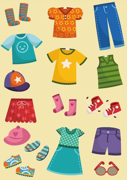 Illustration Clothes, Comic Clothes, Clothes Illustration, Cartoon Monkey, Summer Cartoon, Summer Illustration, Kids Vector, Summer Outfits Kids, Cartoon Outfits