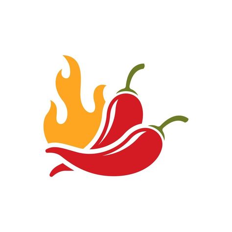 Spicy Food Illustration, Chili Garlic Logo, Spicy Inktober, Chili Logo Design, Sauce Logo Design, Chili Clip Art, Chili Drawing, Logo Sambal, Chilli Illustration