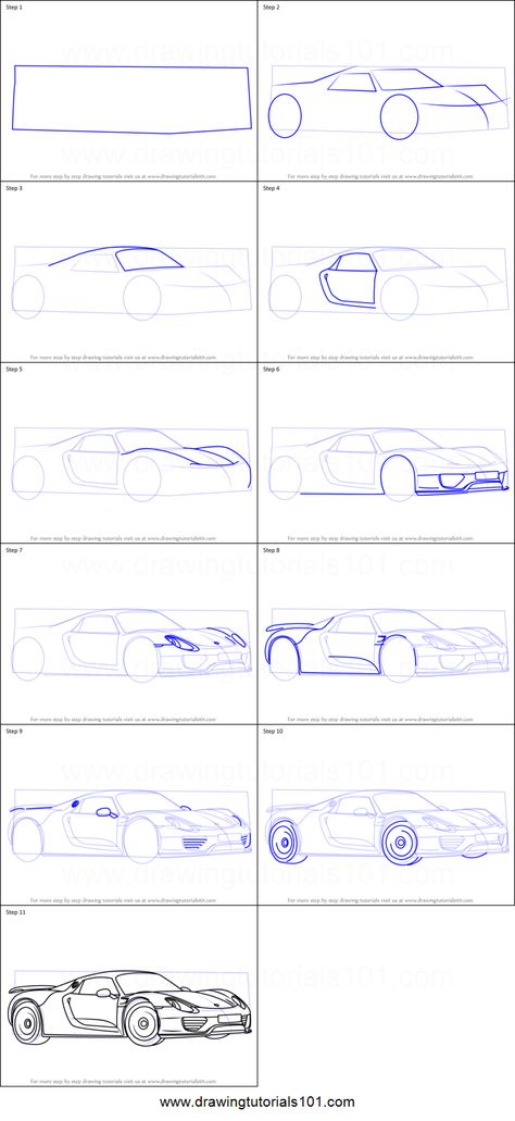 Cars Drawing Tutorial, Car Anatomy Drawing, Porshe Drawing Easy, Car Drawing Porsche, How To Draw A Porsche, Art Cars Drawing Sketches, How To Draw Vehicles, Drawing Cars Sketches, Porsche Drawing Easy