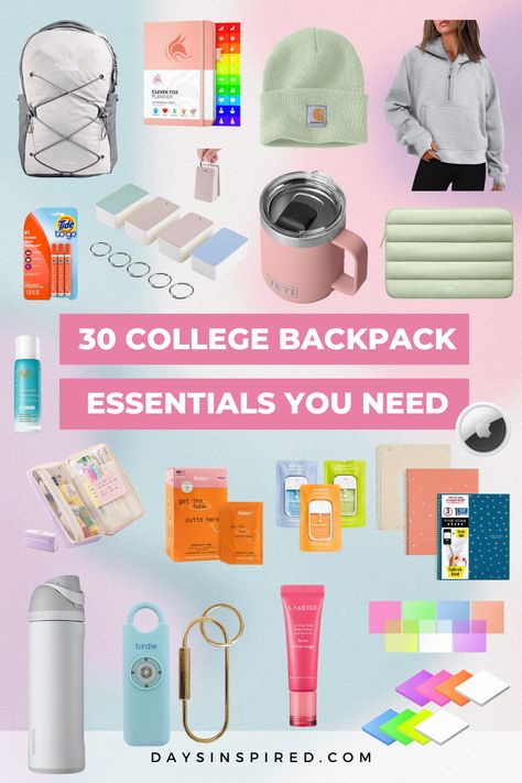 College Bag Essentials, College Student Essentials, College Essentials Supplies, College Supply List, College Dorm List, College Backpack Essentials, College Must Haves, College Necessities, Back To University