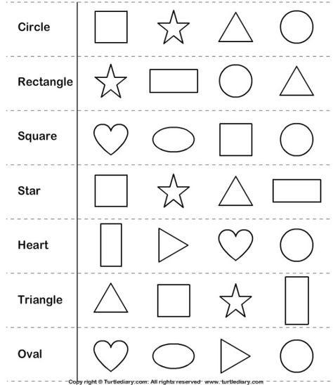 This worksheet will test the students if they really know their shapes. There will be different shapes presented but they will have to figure out the shape that is needed to be found. Kertas Kerja Prasekolah, Shape Worksheets For Preschool, Shapes Worksheet Kindergarten, Materi Bahasa Inggris, Shape Coloring Pages, Shapes Kindergarten, English Worksheets For Kindergarten, English Activities For Kids, Kids Worksheets Preschool