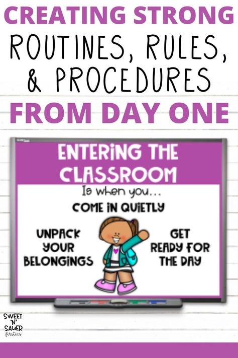 Are you looking for some classroom management tips that you can use for a smooth sailing classroom? Here I give you some great classroom rules, routines and procedures that you can use in the classroom. You can even get a link to my classroom procedure poster that you can edit specifically to your classroom procedures. Once you have these classroom expectations in place, make sure you ever student to the same classroom standard. You’ll have a self running classroom with these tips. Classroom Rituals And Routines, Elementary Classroom Expectations, Prek Routines And Procedures, Setting Expectations In Classroom, Kindergarten Rules And Expectations, Rules And Procedures Anchor Chart, Classroom Procedures Kindergarten, Teaching Procedures First Grade, Classroom Rules And Procedures Elementary