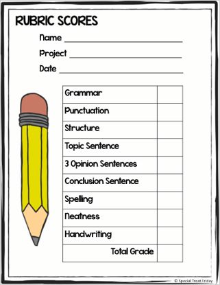 Writing Rubrics, Topic Sentences, Writing Rubric, Grammar And Punctuation, My Favourite Subject, Sentence Writing, Opinion Writing, Teaching Phonics, Favorite Subject