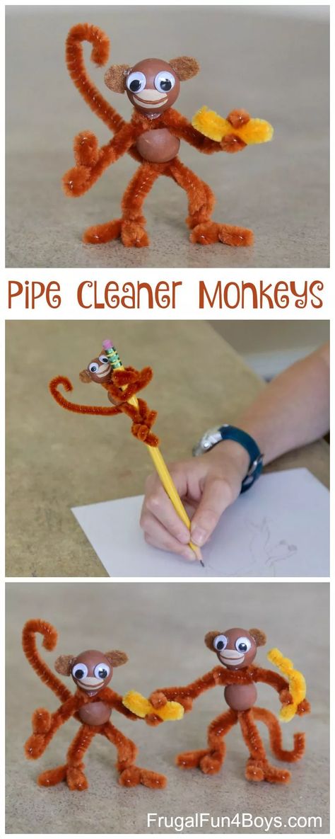 20 Fun Pipe Cleaner Crafts for Kids Pipe Cleaner Crafts, Craft Pipe Cleaner, Monkey Crafts, Wedding Clothing, Hair Boutique, Diy Bricolage, Pipe Cleaners, Crafts For Boys, Shopping Photography