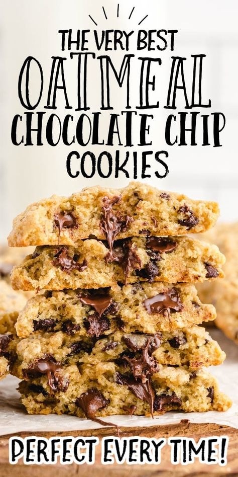 Best Oatmeal Chocolate Chip Cookies, Chewy Oatmeal Chocolate Chip Cookies, Oatmeal Chocolate Chip Cookie Recipe, Oatmeal Chocolate Chip, Oatmeal Chocolate, Oatmeal Cookie Recipes, Best Oatmeal, Best Chocolate Chip Cookie, Chip Cookie Recipe