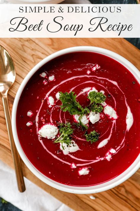 Recipe for Beet Soup Ina Garten, Beet Soup Recipes Borscht, Beet Soup Recipes, Chicken Broth Soup, Beetroot Soup, Savory Recipe, Fall Soup, Beet Soup, Fall Soup Recipes