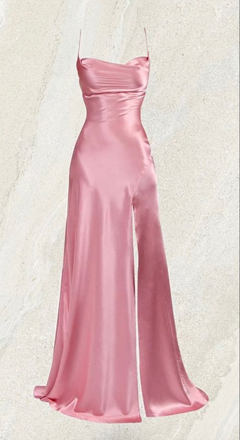 Pink Satin Prom Dress, Satin Prom Dresses, Classy Prom, Prom Dress Inspo, Classy Prom Dresses, Stunning Prom Dresses, Pink Prom Dress, Prom Dress Inspiration, Cute Prom Dresses