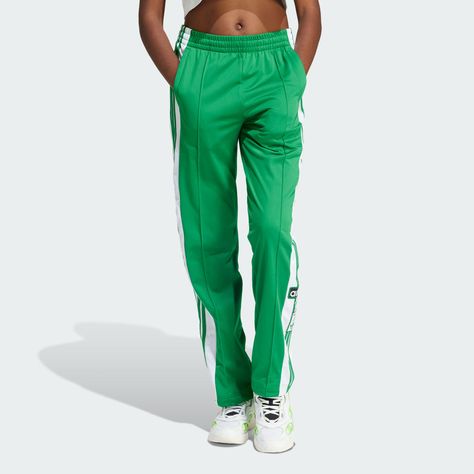 adidas Shop the Adicolor Adibreak Pants - Green at adidas.com/us! See all the styles and colors of Adicolor Adibreak Pants - Green at the official adidas online shop. Adidas Track Pants Outfit Woman, Adibreak Pants Outfit, Adidas Track Pants Outfit, Adidas Adibreak, Track Pants Outfit, Adidas Adicolor, Frutiger Aero, Sportswear Design, Tricot Fabric