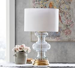 Jasmine Glass Table Lamp Lamps Pottery, Pottery Barn Table, Lamp Pottery, Lamps Bedside, Lamps Desk, Bedrooms Decor, Bedside Lamps, Table Lamp Wood, Table Lamp Base