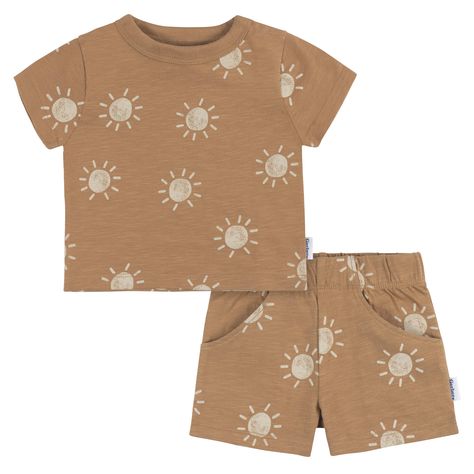Gerber Baby Boys Toddler T-Shirt and Shorts Set, Suns, 5T Toddler Boy Summer, Baby Boy T Shirt, Baby Size Chart, Comfortable Outfit, Gerber Baby, Cotton Sleepwear, Boy Outfit, Stylish Sweaters, Baby And Toddler