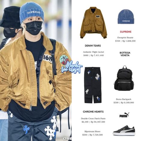 Boy Outfits, Cross Patch, Patch Pants, Icn Airport, Flight Jacket, Chrome Hearts, Mark Lee, Airport Style, Kpop Fashion