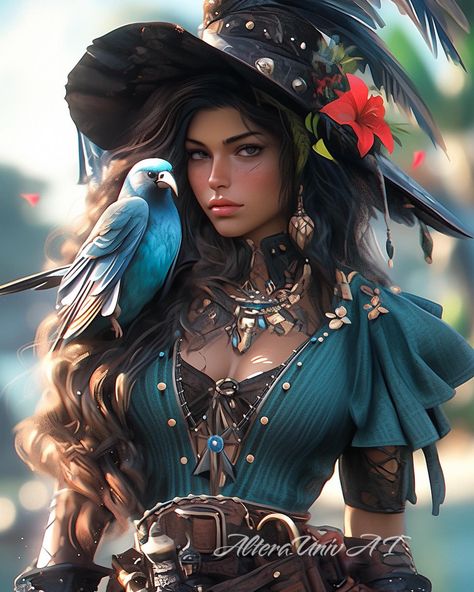 The Pirate Queens and Their Feathered Friends 🩵🩷💚 Sail back in time to an age of adventure and bravery, where these captivating pirates… | Instagram Pirate Women, Pirate Lady, Cosplay For Women, Pirate Cosplay, Girl Pirates, Pirate Queen, Pirate Outfit, Pirate Art, Pirate Woman