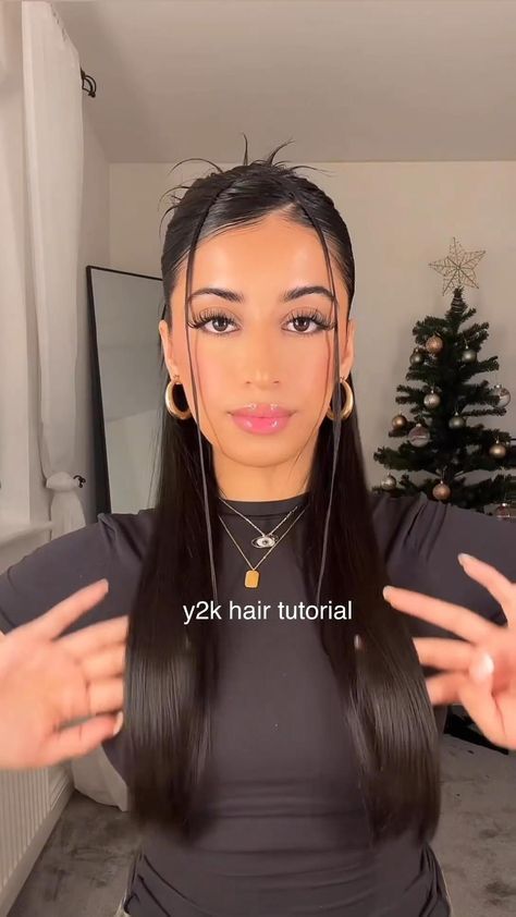 Y2k Hairstyles 2000s, 2000 Prom Hairstyles, Y2k Fashion Early 2000s Hairstyles, Chic 2000s Fashion, Early 2000 Party Outfit, Half Up Half Down 2000s Hair, Y2k 2000s Hairstyles, Y2k Slick Back Hairstyles, Hairstyles For Outfits