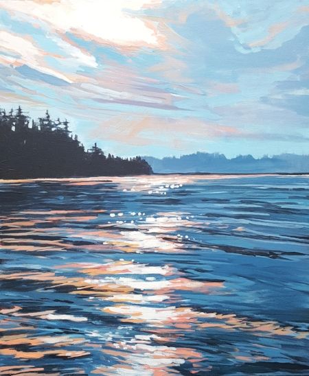 Holly Lombardo Art Portland Art, Beach Art Painting, Landscape Painting Tutorial, Today Is A Good Day, Lake Painting, Summer Painting, Lake Art, Unique Drawings, Old Port