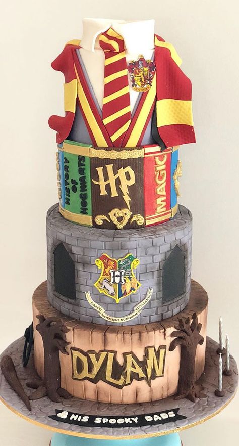 Hp Cakes, Harry Potter Themed Food, Harry Potter Torte, Harry Potter Kitchen, Bolo Harry Potter, Harry Potter Marathon, Harry Potter Theme Birthday, Boy Cakes, Harry Potter Birthday Cake