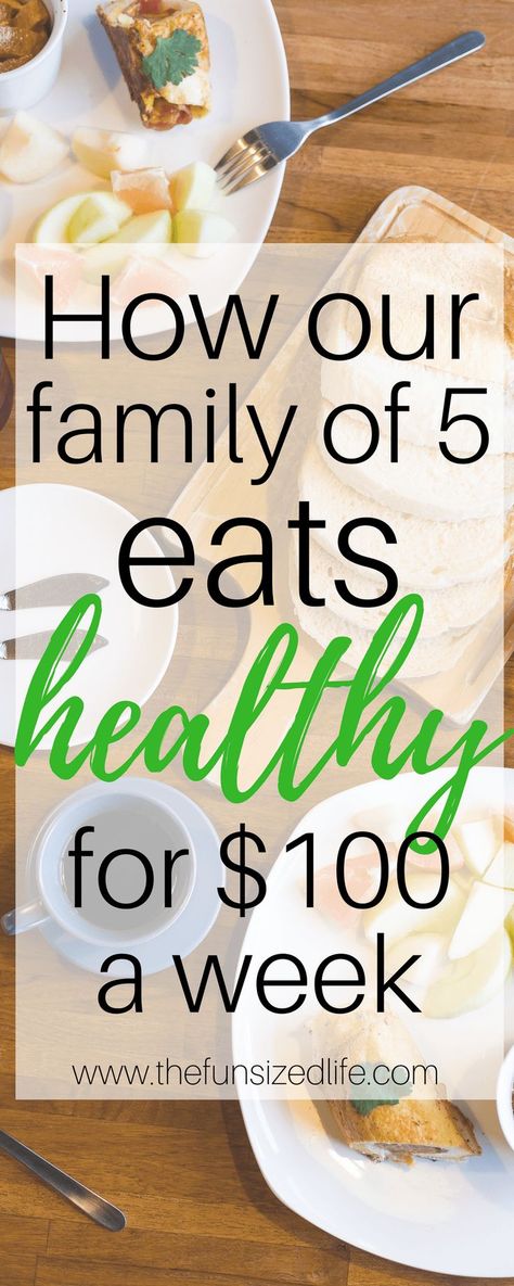family of 5 eats healthy for $100 a week, eating on a budget, feeding a family on a budget, healthy eating for less, how to eat healthy on a budget, spend less grocery shopping, grocery shopping on a budget, feed a family healthy Eat On A Budget, Healthy Budget, Shopping Grocery, Cheap Healthy, Healthy Recipes On A Budget, Money Saving Meals, Family Of 5, Grocery Budgeting, Frugal Meals