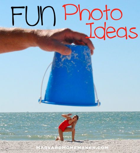 Lots of fun photo ideas here! Creative ways to capture some special moments! #photography #poses #harvardhomemaker Fun Photo Ideas, Photo Illusion, Creative Beach Pictures, Beach Foto, Photos Bff, Photos Originales, Spring Break Trips, Beach Pink, Fun Photography
