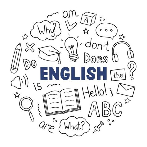 Language Logo, English Logo, Project Cover Page, English Posters, Book Cover Page, School Book Covers, English Projects, Learning Logo, Learning Poster