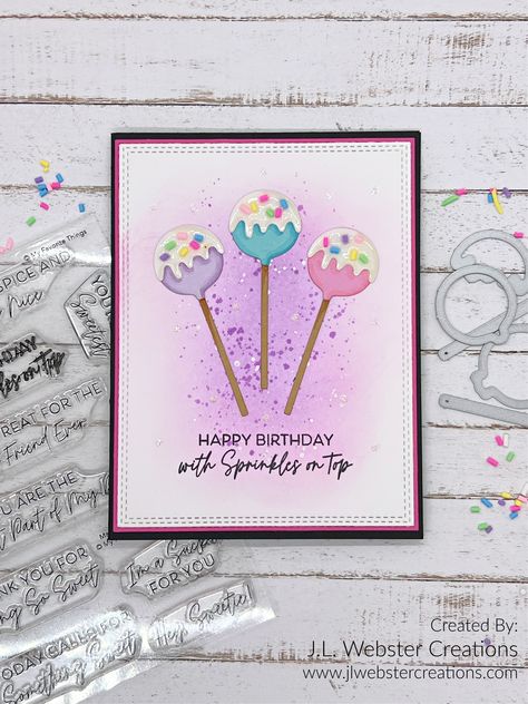 Essen, Cute Sweet Treats, Mft Stamps Cards, Sweet Birthday Wishes, Sweet Sticks, Craft Cards, Mft Cards, Sweet Birthday, Candy Cards