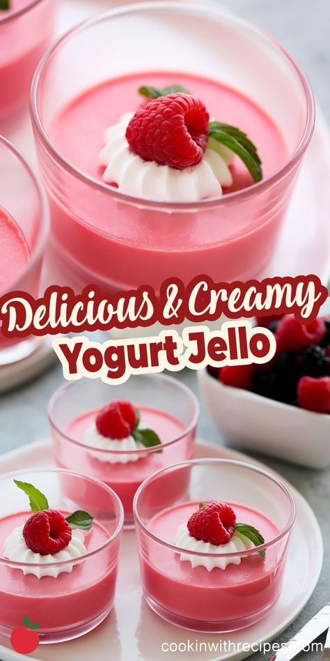 Yogurt Jello Recipe, Yogurt Jello, Jello Pudding Recipes, Jello Parfait, Greek Yogurt Dessert, Jello With Fruit, Jello Flavors, Jello Recipe, Whipped Cream Desserts