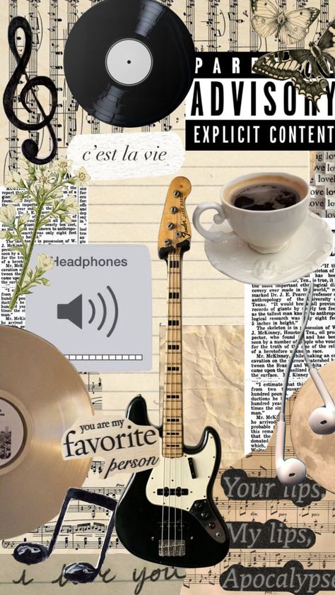 #music #firstshuffle #aesthetic #collage #vintage Music Stickers Aesthetic Vintage, Vintage Music Stickers, Aesthetic Music Wallpaper Iphone, Collage Wallpaper Music, Music Aesthetic Wallpaper Iphone, Wallpaper Gitar, Music Wallpaper Collage, Aesthetic Guitar Wallpaper, Cute Retro Wallpaper